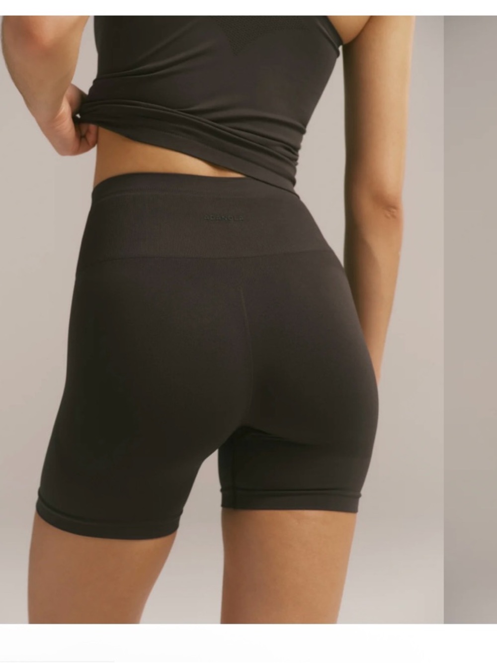 Adanola Seamless Crop Shorts - Chocolate Brown - Picture 4 of 5